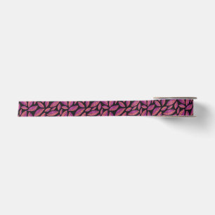 Ruban En Satin Feuilles violettes et noires d'automne