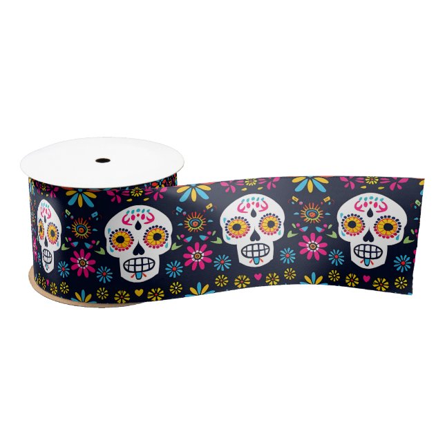 Ruban En Satin Fiesta Calaveras (Bobine)