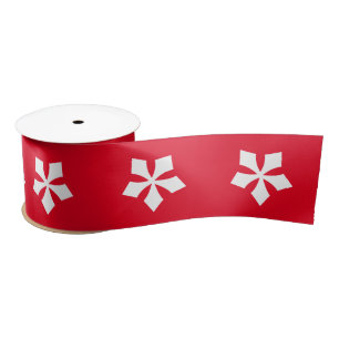 Ruban En Satin Flacon de neige rouge et blanc de Noël étoiles c