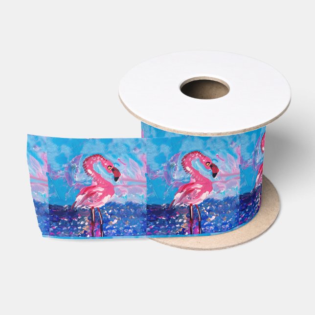 Ruban En Satin Flamant rose (Bobine)