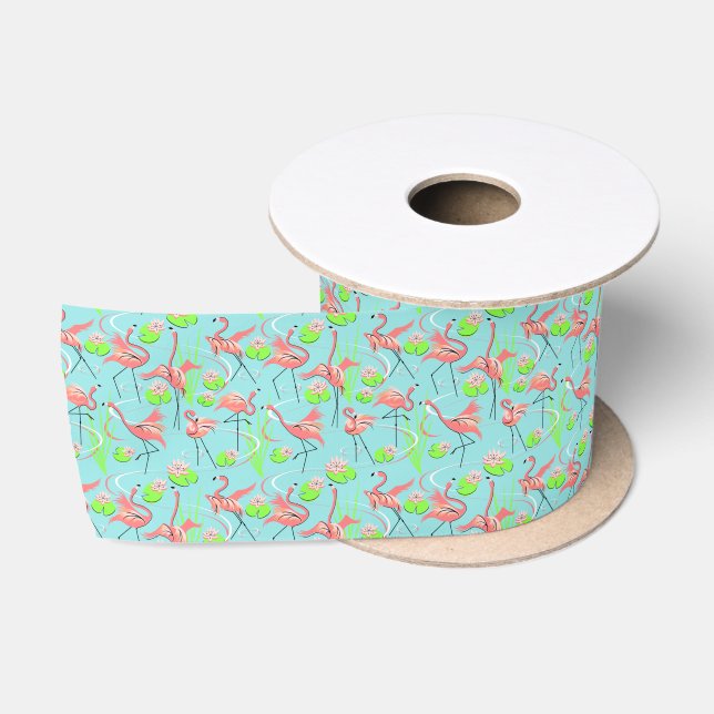 Ruban En Satin Flamant rose Fandango Multi ruban satin (Bobine)