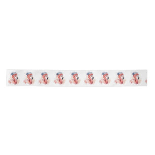 Ruban En Satin Flamant rose père Noël Snowbird