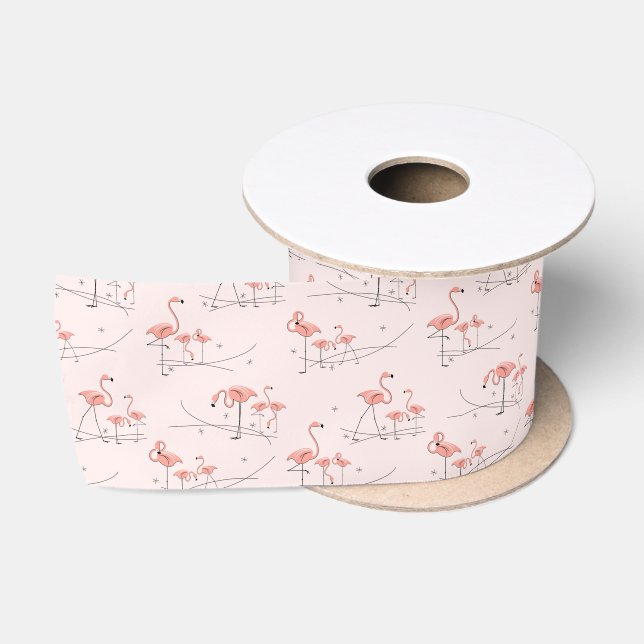 Ruban En Satin Flamants roses rose Multi ruban satin (Bobine)