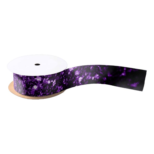 Ruban En Satin Flamme de parties scintillant foncé violet brillan (Bobine)