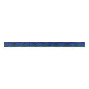 Ruban En Satin Flèches Abstraites de teinture bleue et verte