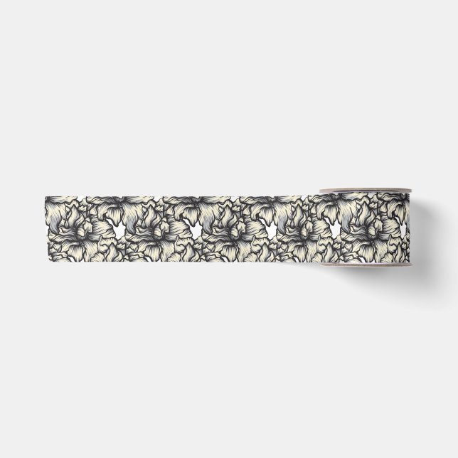 Ruban En Satin fleur baroque foncée (Devant)