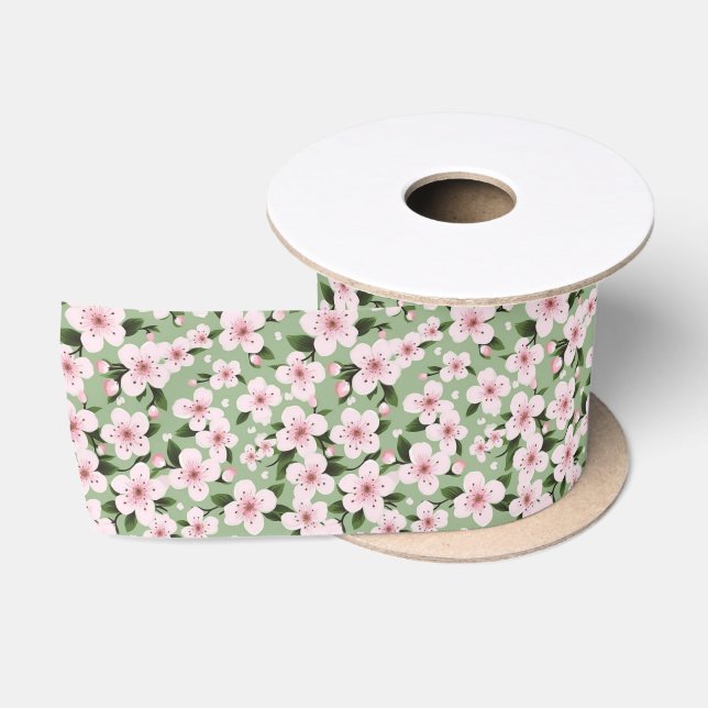 Ruban En Satin Fleur de cerises (Bobine)