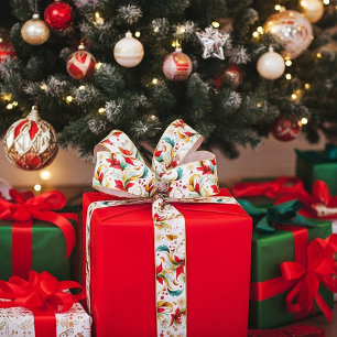 Ruban En Satin Fleur de Noël torride