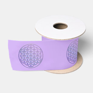 Ruban En Satin Fleur de vie / Blume des Lebens - timbre violet