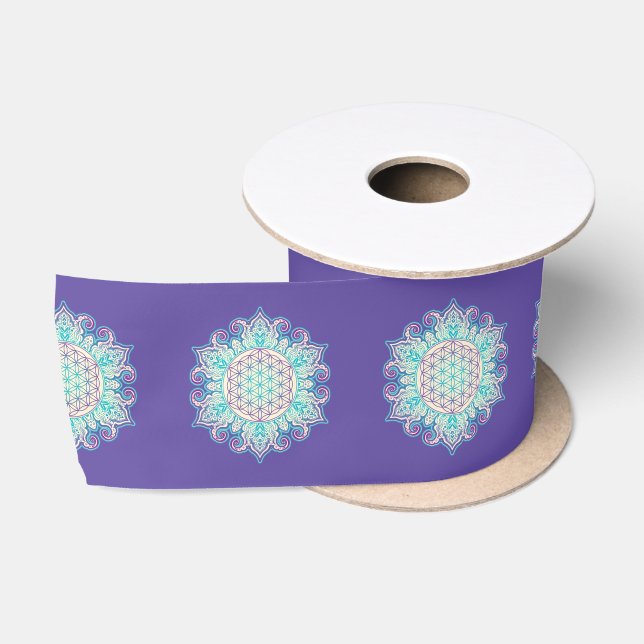 Ruban En Satin Fleur De Vie - Indien Mandala 2 (Bobine)
