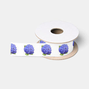 Ruban En Satin Fleur d'hortensia bleue