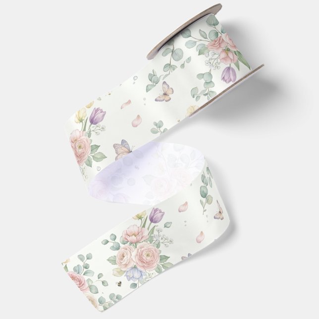 Ruban En Satin Fleur Élégante   (Dos)