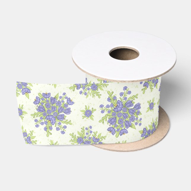 Ruban En Satin Fleur élégante lilas violet printemps (Bobine)