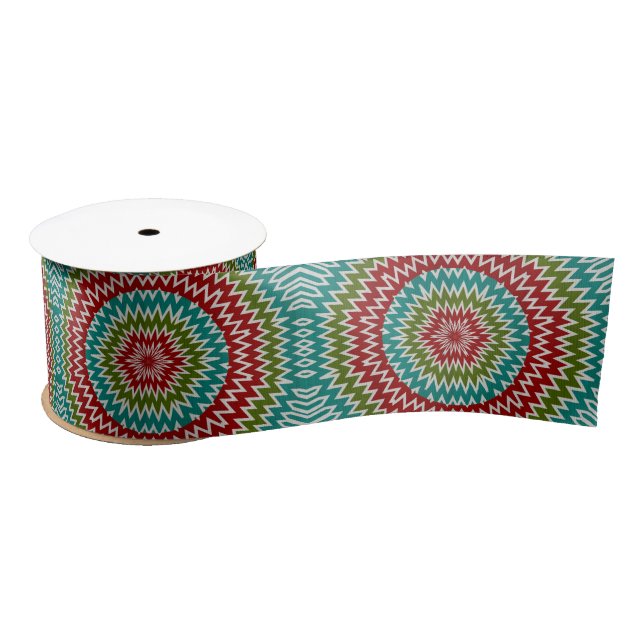 Ruban En Satin Fleur mandalaic hypnotique (Bobine)