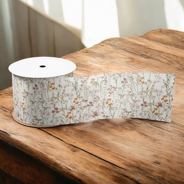 Ruban En Satin Fleur sauvage Boho Bloom Garden Boho (Créateur téléchargé)