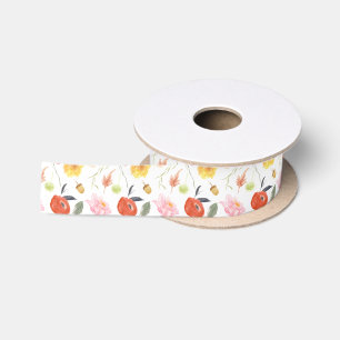 Ruban En Satin Fleurs à l'aquarelle