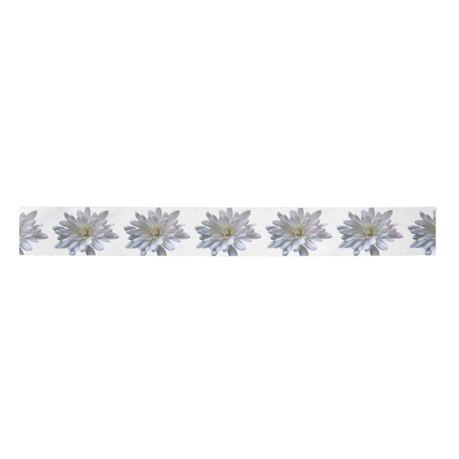 Ruban En Satin Fleurs blanches motifs de marguerite (Devant)