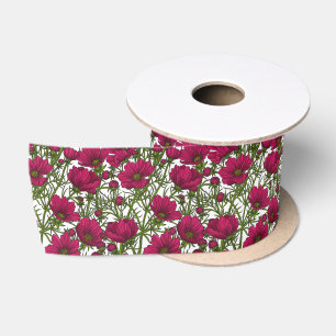Ruban En Satin Fleurs Cosmos roses