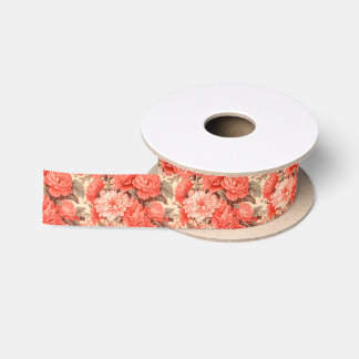 Ruban En Satin Fleurs de corail chic Shabby