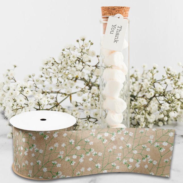 Ruban En Satin Fleurs de Gypsophile Mariage Bohème Baptême (Créateur téléchargé)