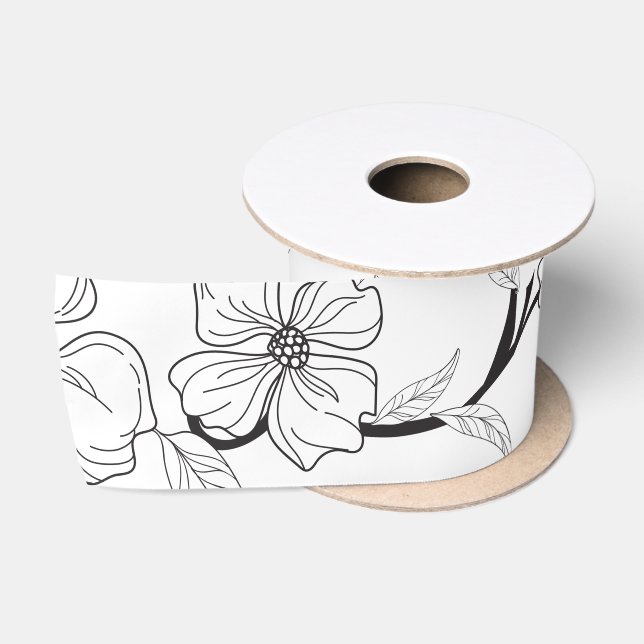 Ruban En Satin Fleurs déplaisantes Motif 7 (Bobine)