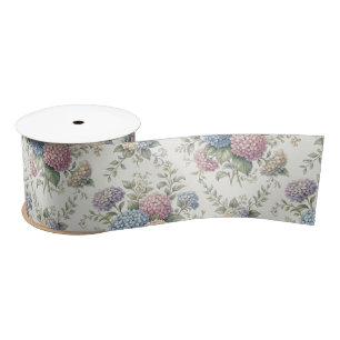 Ruban En Satin Fleurs d'hortensia délicates