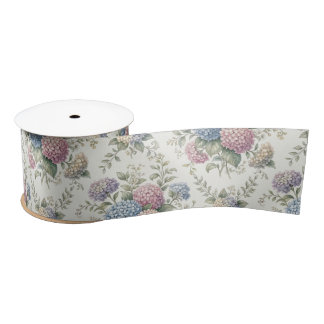 Ruban En Satin Fleurs d'hortensia délicates