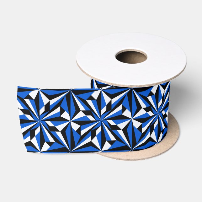 Ruban En Satin Fleurs du désert de 3 pouces en bleu (Bobine)