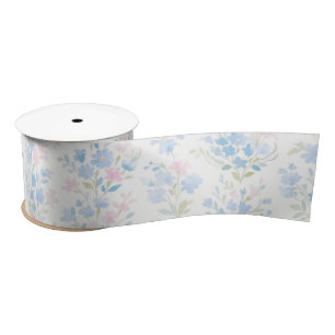 Ruban En Satin Fleurs pastel