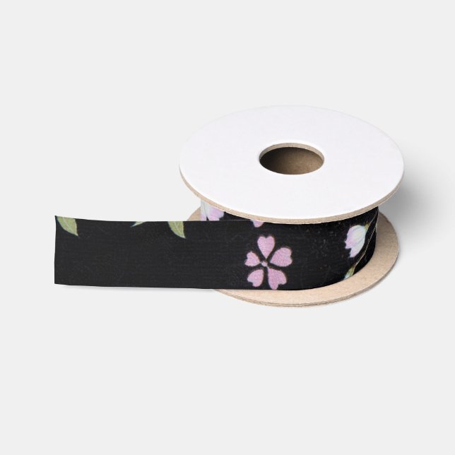 Ruban En Satin Fleurs roses tombantes en cascade (Bobine)