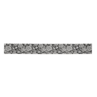 Ruban En Satin Fleurs Sombres Roses Grises Noires Esthétique
