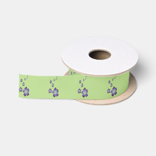Ruban En Satin Fleurs violettes