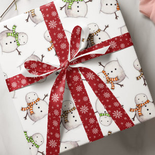 Ruban En Satin Flocon blanc Arrière - plan rouge Motif de Noël