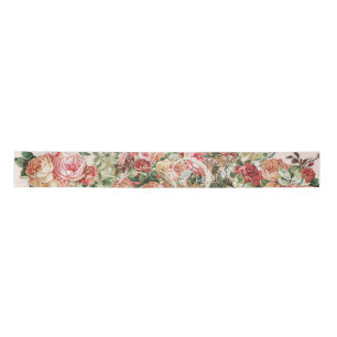 Ruban En Satin Floral Baroque Élégant Rose Blush Mariage nuptial
