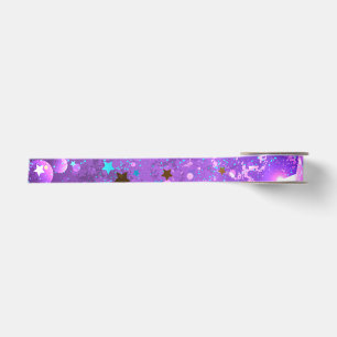 Ruban En Satin Fond en feuille de pourpre avec des étoiles