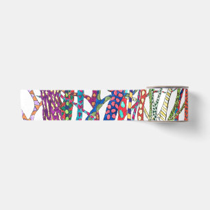 Ruban En Satin Forêt folle aquarelle colorée fantaisiste