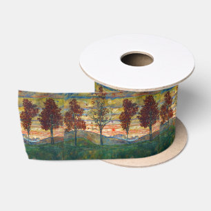 Ruban En Satin Four Trees (Landscape Art) (par Egon Schiele)