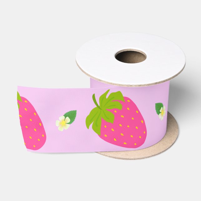 Ruban En Satin Fraise rose (Bobine)