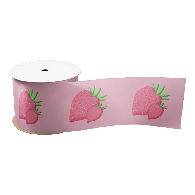 Ruban En Satin Fraise sucrée (Bobine)
