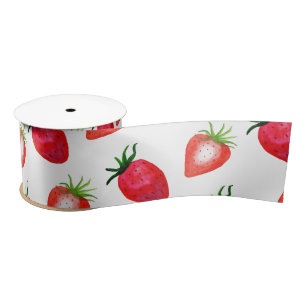 Ruban En Satin Fraises d'aquarelle