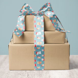 Ruban En Satin Français Bulldog Français Motif de Noël