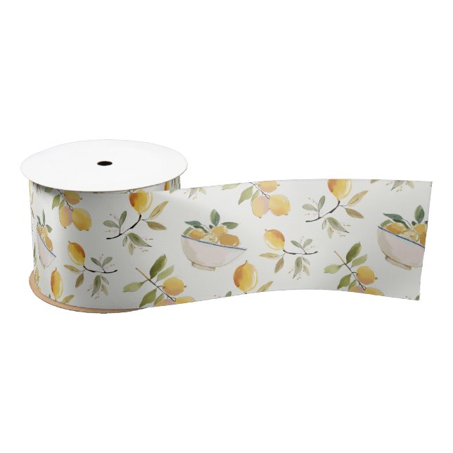 Ruban En Satin French Country Lemon Pattern (Bobine)
