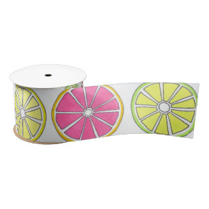 Ruban En Satin Fruits d'agrumes de citron vert orange