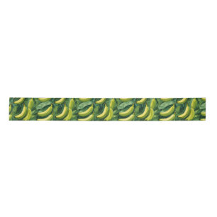 Ruban En Satin Fruits et feuilles de banane ambiance tropicale