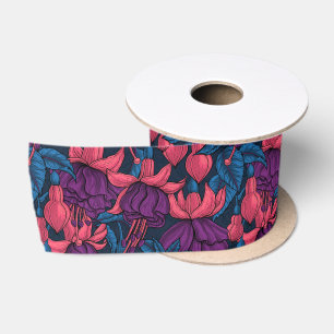 Ruban En Satin Fuchsia en bleu et violet