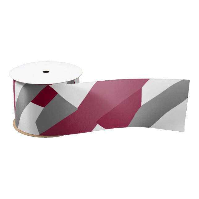 Ruban En Satin Fuchsia gris rose et blanc (Bobine)