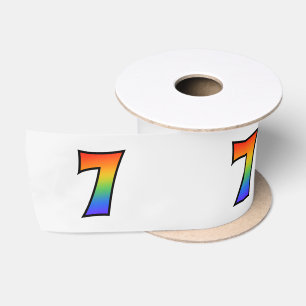 Ruban En Satin Fun, Rainbow Motif "7" Numéro d'événement (Grey)