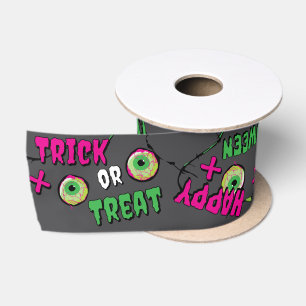 Ruban En Satin Fun ‘Trick or Treat’ ‘Happy Halloween’ Zombie XOXO