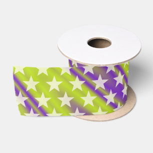 Ruban En Satin Funny Stars Motif transparent + votre arrière - pl
