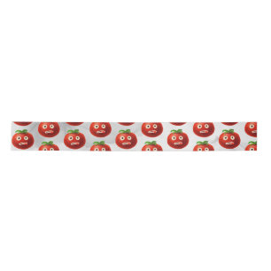 Ruban En Satin Funny Tomato Motif - Cartoon Vegetable Art